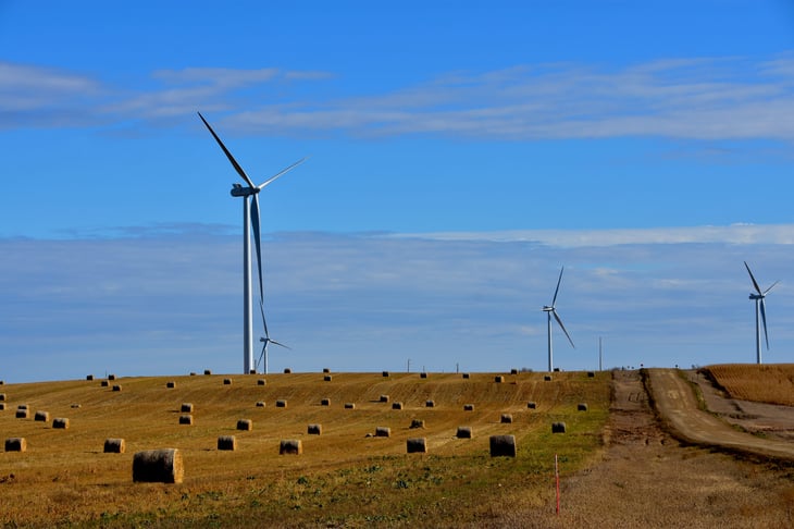 North Dakota wind turbines farm