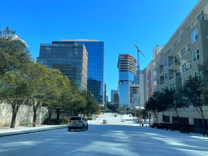 Record cold grips Dallas in February 2021.