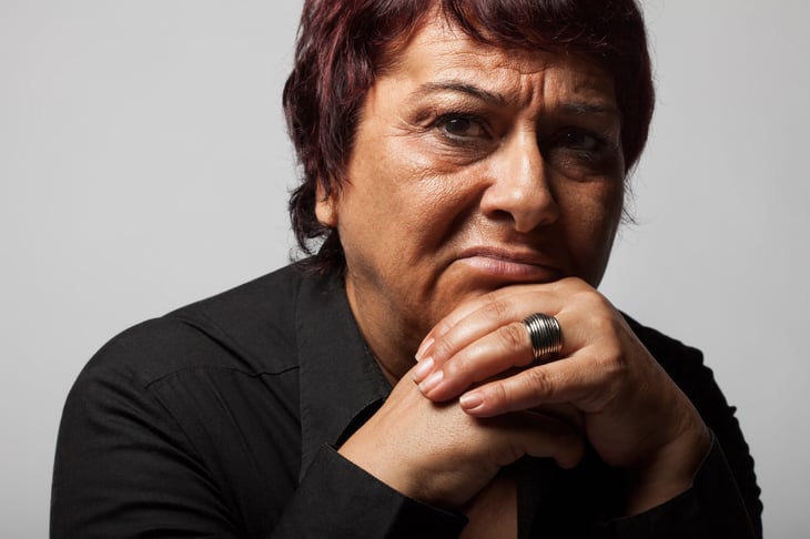 Sad, middle-aged woman