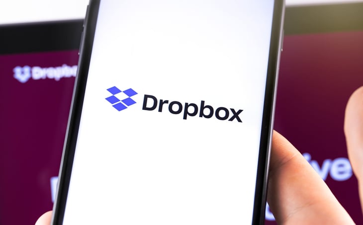 Dropbox logo on phone