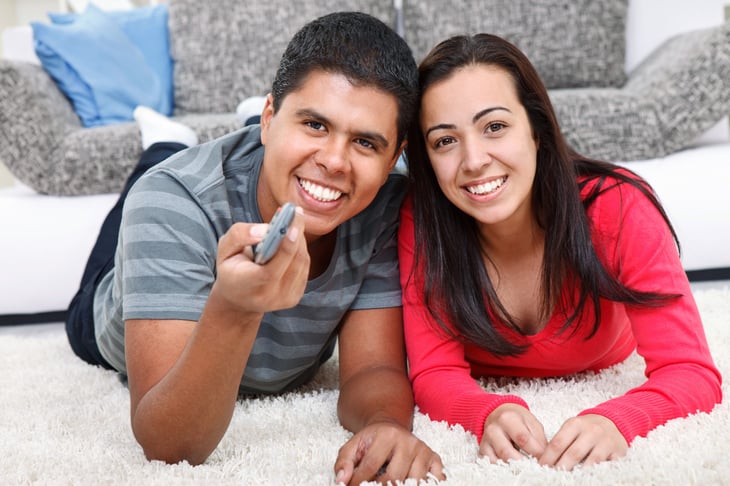 Couple watching TV