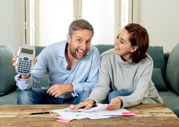 Couple doing their taxes
