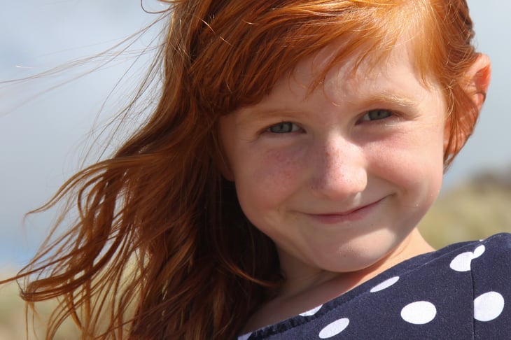 Young girl of Irish descent