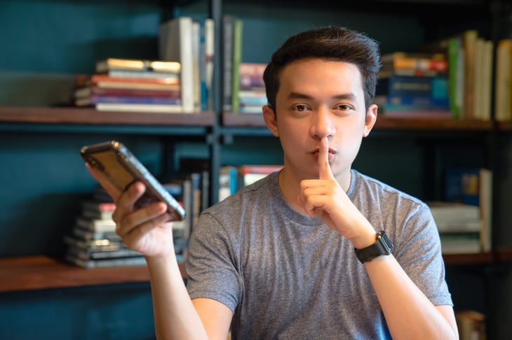Quiet student in a library
