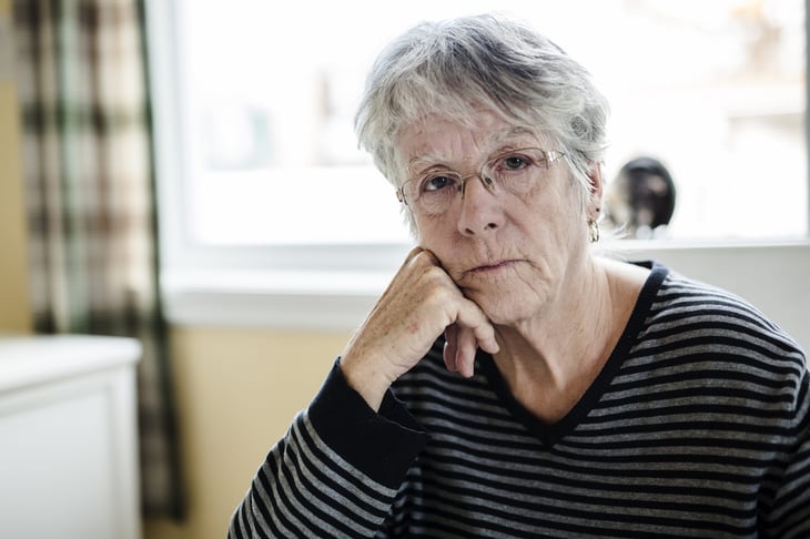 Unhappy senior