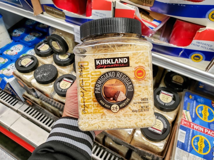 Imported parmesan cheese at a Costco warehouse