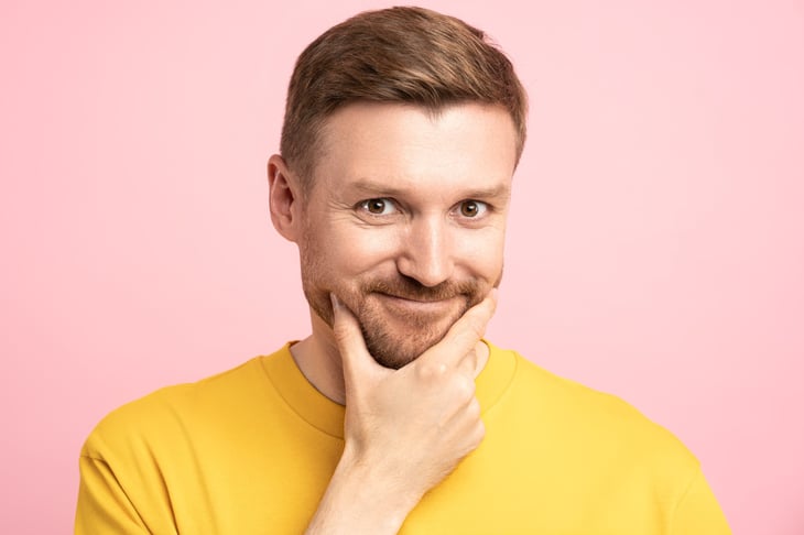 Man thinking about doing something he shouldn't