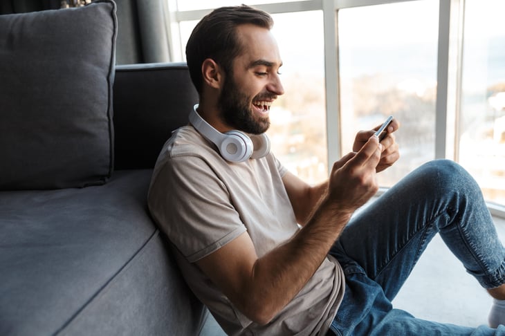 Man excited about his phone plan