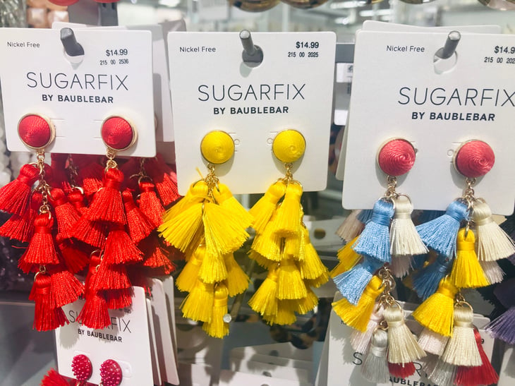 Earrings in a Target jewelry department