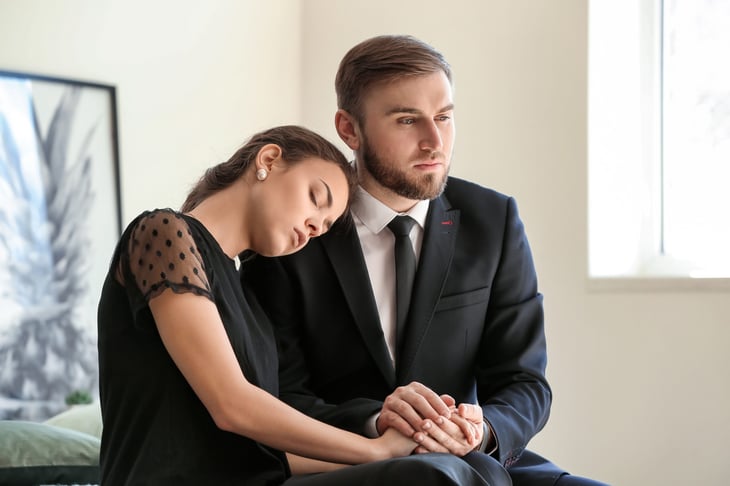 Couple at a funeral