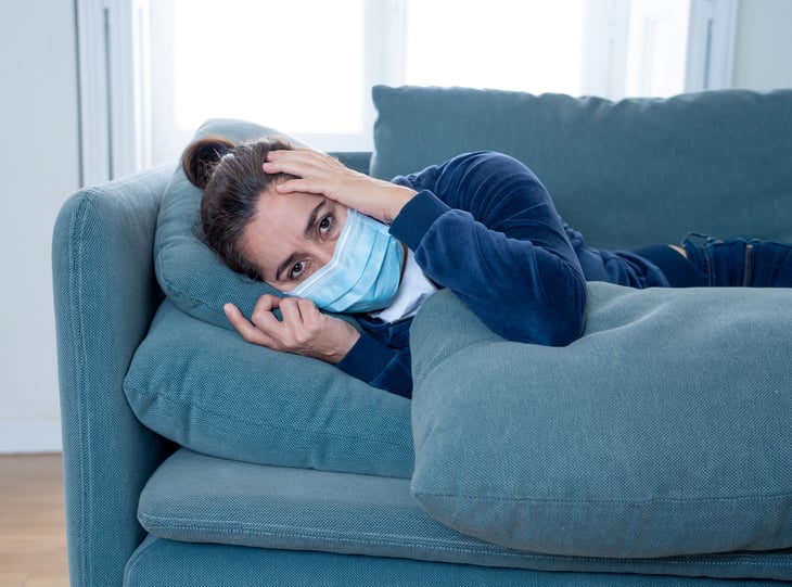 Woman sick with COVID