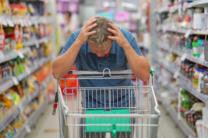 Upset shopper at the grocery store