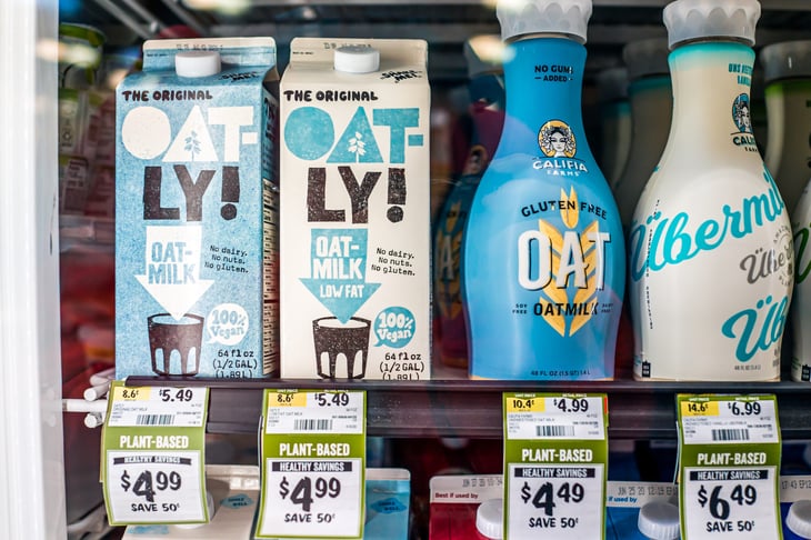 Oat milk at a grocery store