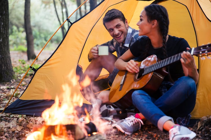 Camping couple