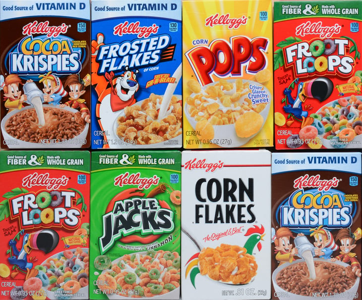 Kellogg's name brand breakfast cereals