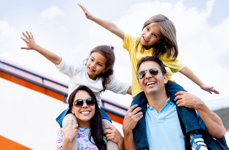 Family getting ready to travel