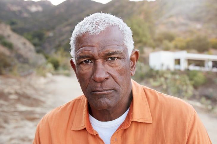 Serious senior man