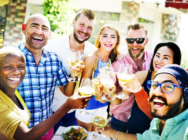 Guests at an outdoor party