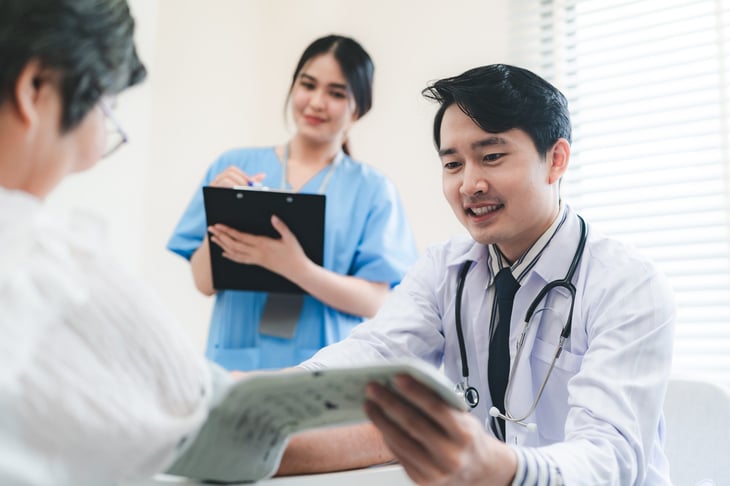 Patient with doctor