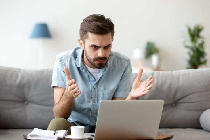 Man working from home with no internet