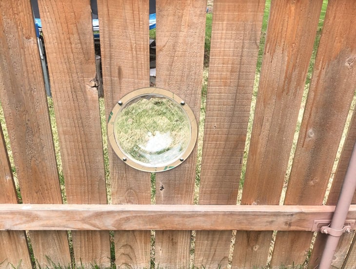 bubble window in fence