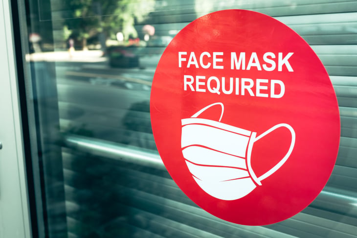 Face mask required sign