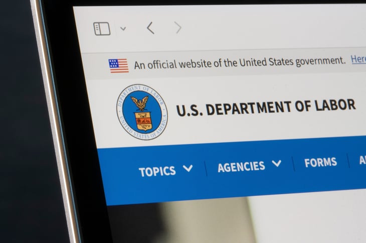 Website for the U.S. Department of Labor