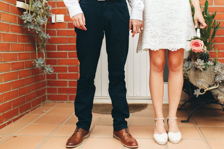 shoes of a groom and bride