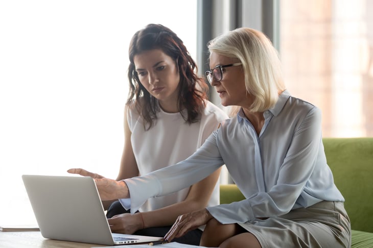 Woman speaking with a financial advisor