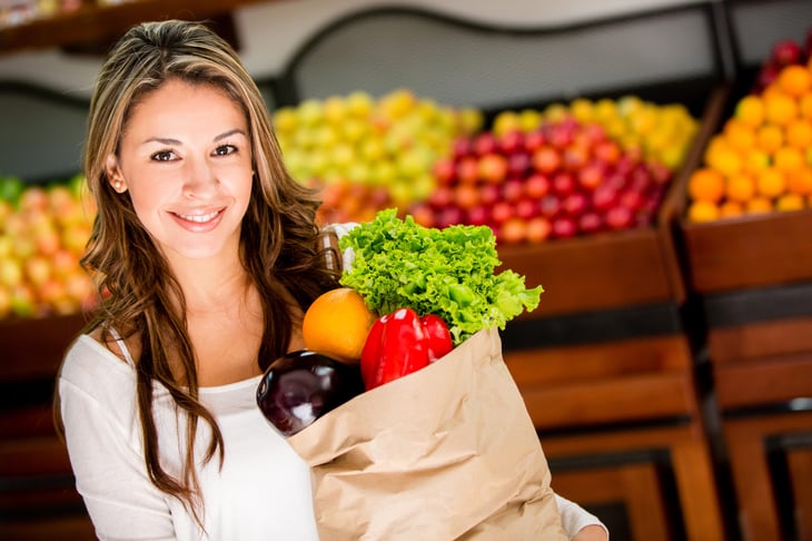 Woman who is grocery shopping