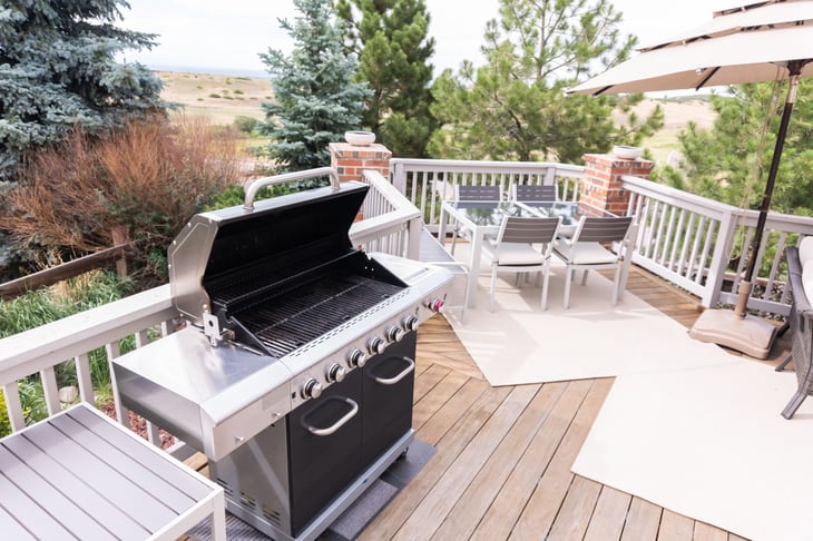 Outdoor grill on a patio