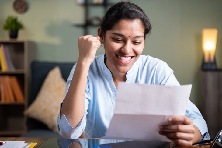 Woman reading a statement