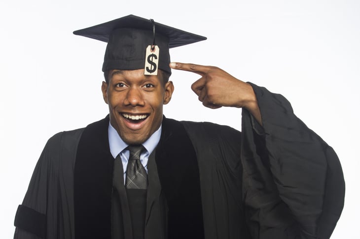 College graduate with money tassel