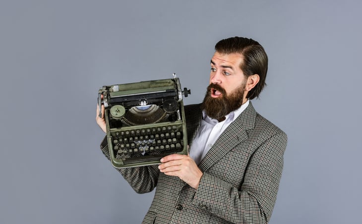 Man with a typewriter