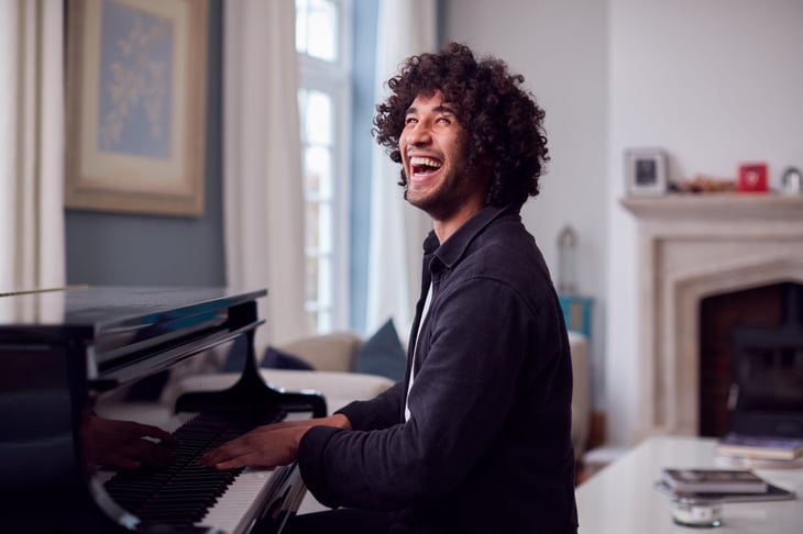 Man playing a piano