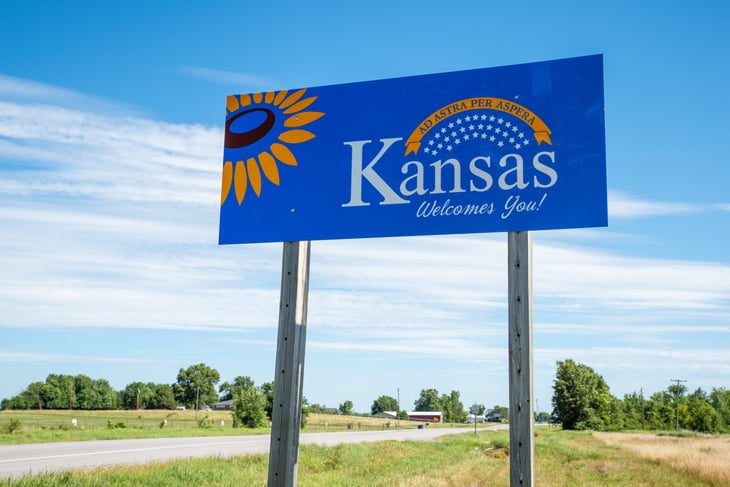 Kansas road sign