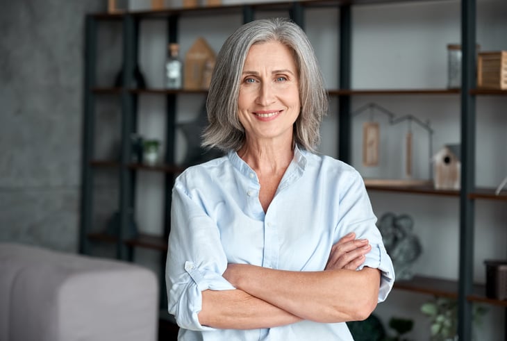 Happy confident senior woman