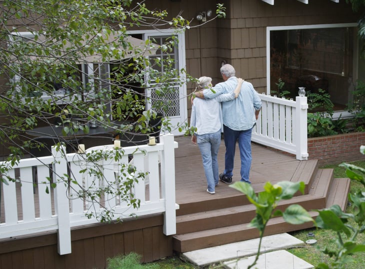 Retired couple on their porch