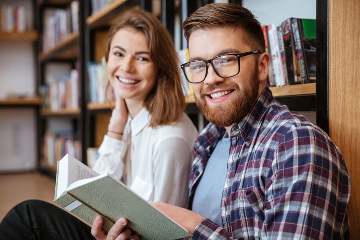 Couple reading together
