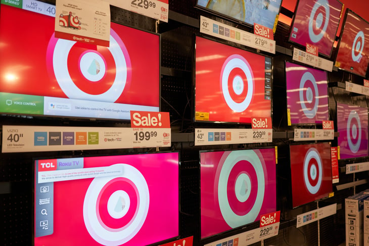 TVs in a Target store