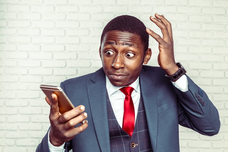 Man receiving spam call