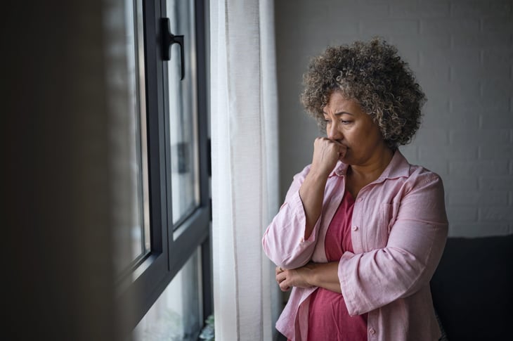 older despondent woman