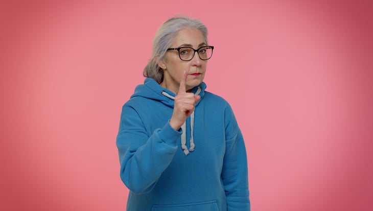 senior no no shake finger grandma