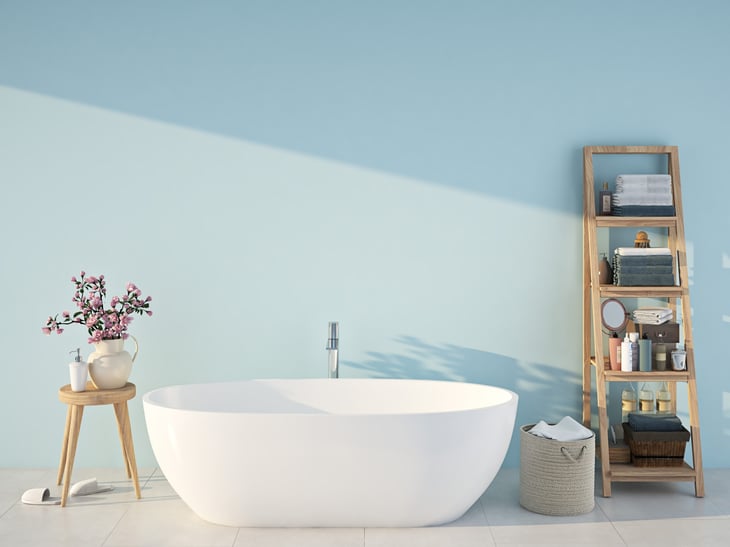 Light-blue bathroom