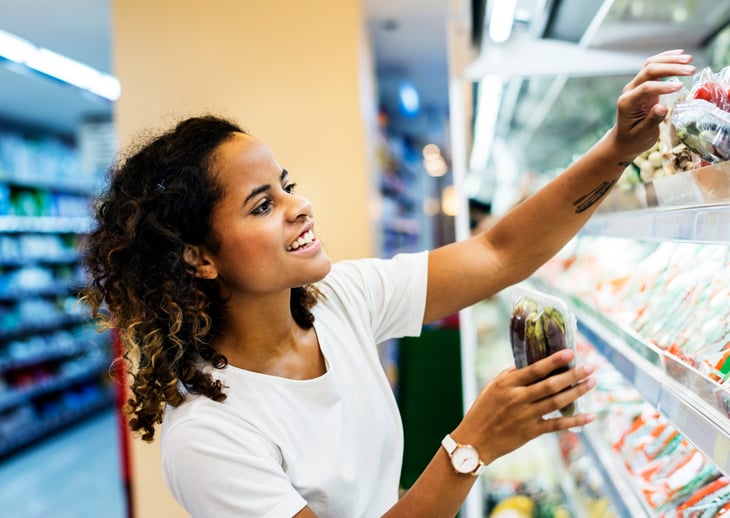 Woman shopping for groceries