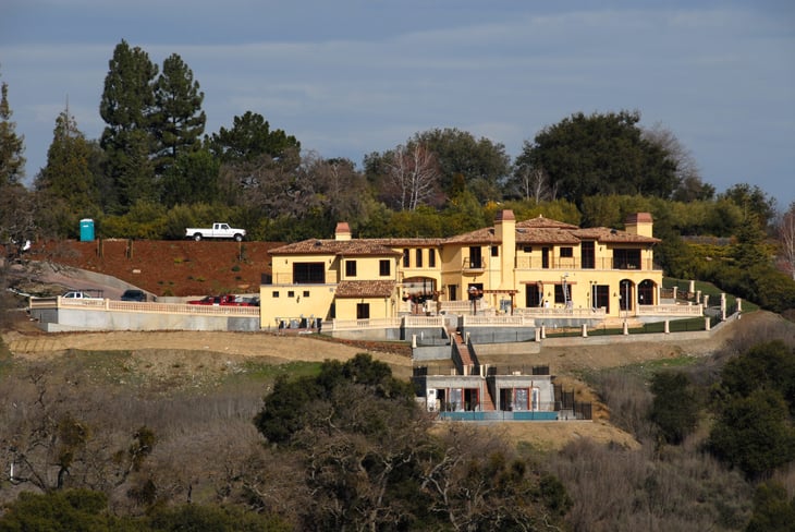 Mansion under construction in Los Altos Hills, California