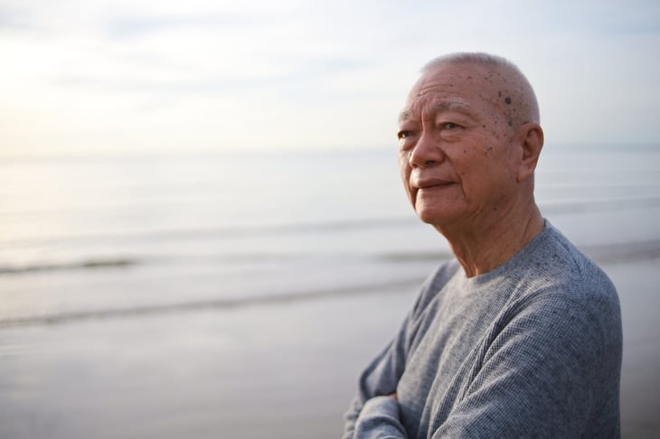 Senior man on the beach
