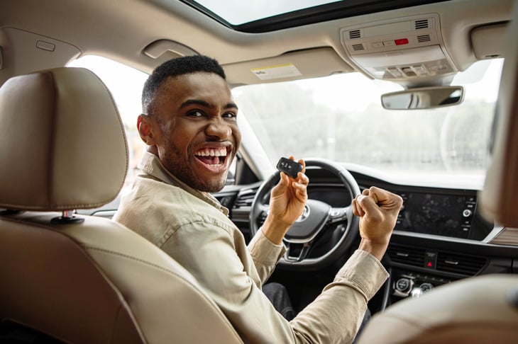 Happy new car owner