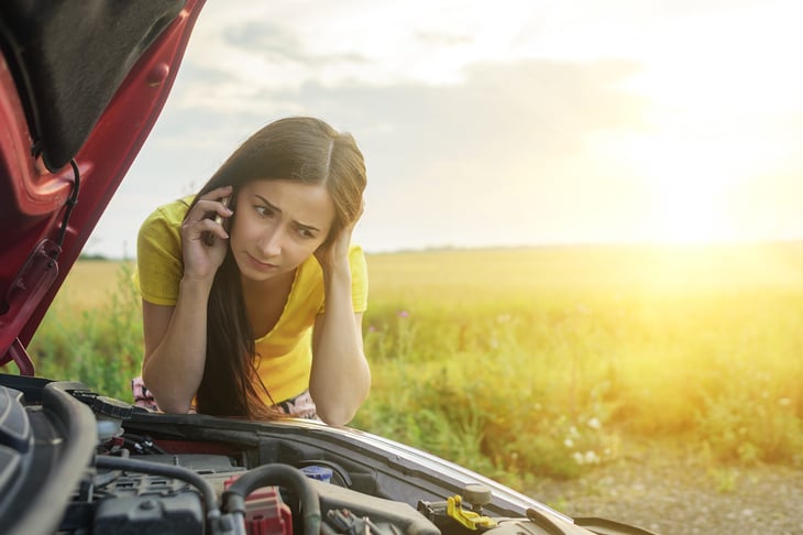 Driver calling for roadside assistance