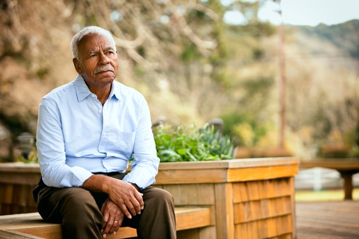Worried man in retirement